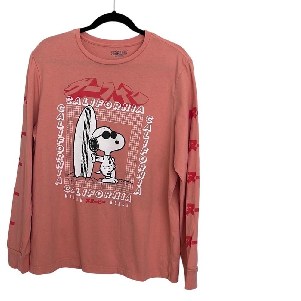 Peanuts Snoopy California Malibu Beach Graphic Long Sleeve Tee